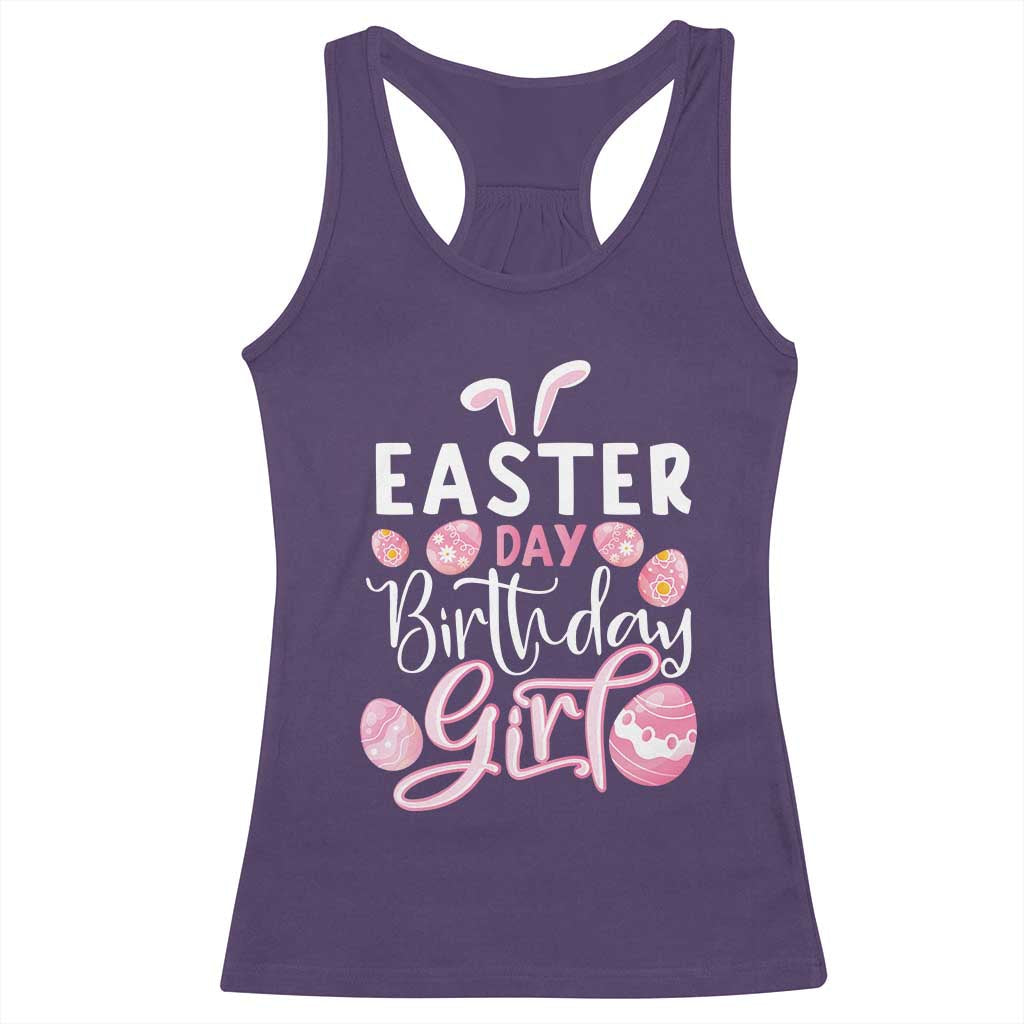 Funny Easter Day Birthday Girl Racerback Tank Top Born On Easter Day Eggs TS11 Purple Print Your Wear
