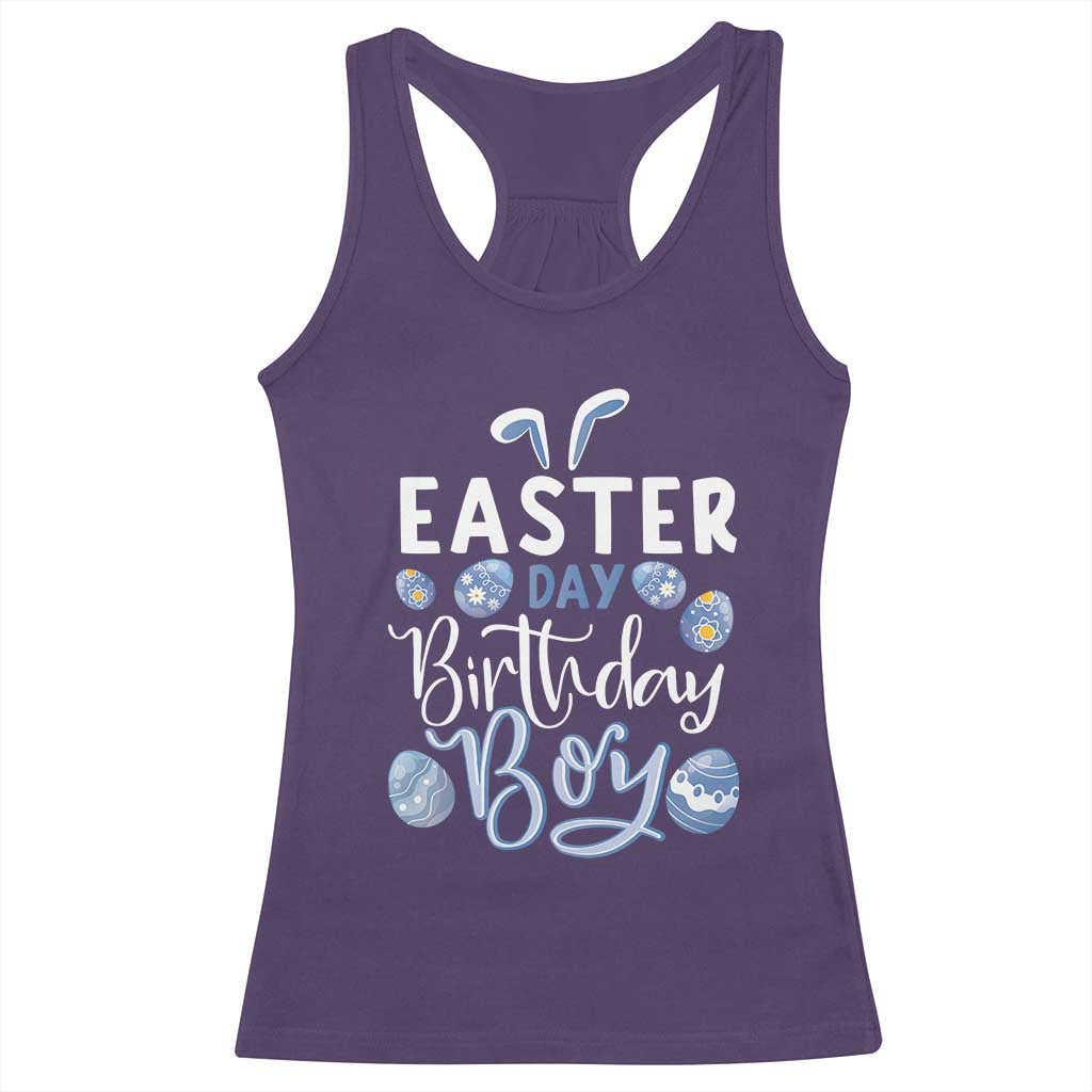 Funny Easter Day Birthday Boy Racerback Tank Top Born On Easter Day Eggs TS11 Purple Print Your Wear