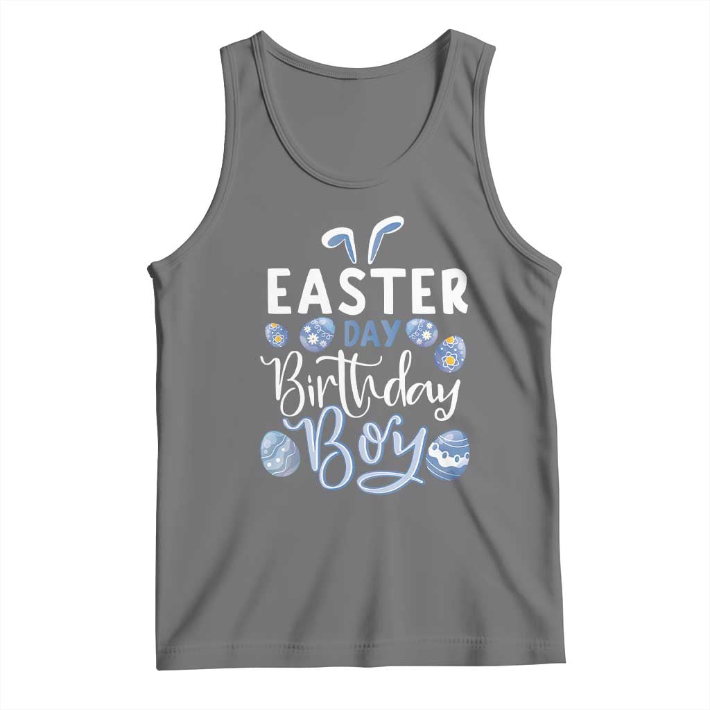 Funny Easter Day Birthday Boy Tank Top Born On Easter Day Eggs TS11 Black Heather Print Your Wear
