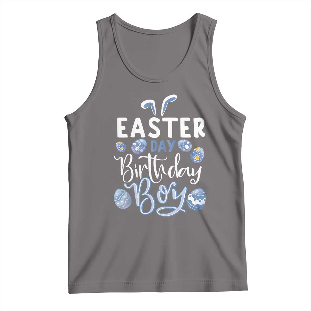 Funny Easter Day Birthday Boy Tank Top Born On Easter Day Eggs TS11 Deep Heather Print Your Wear
