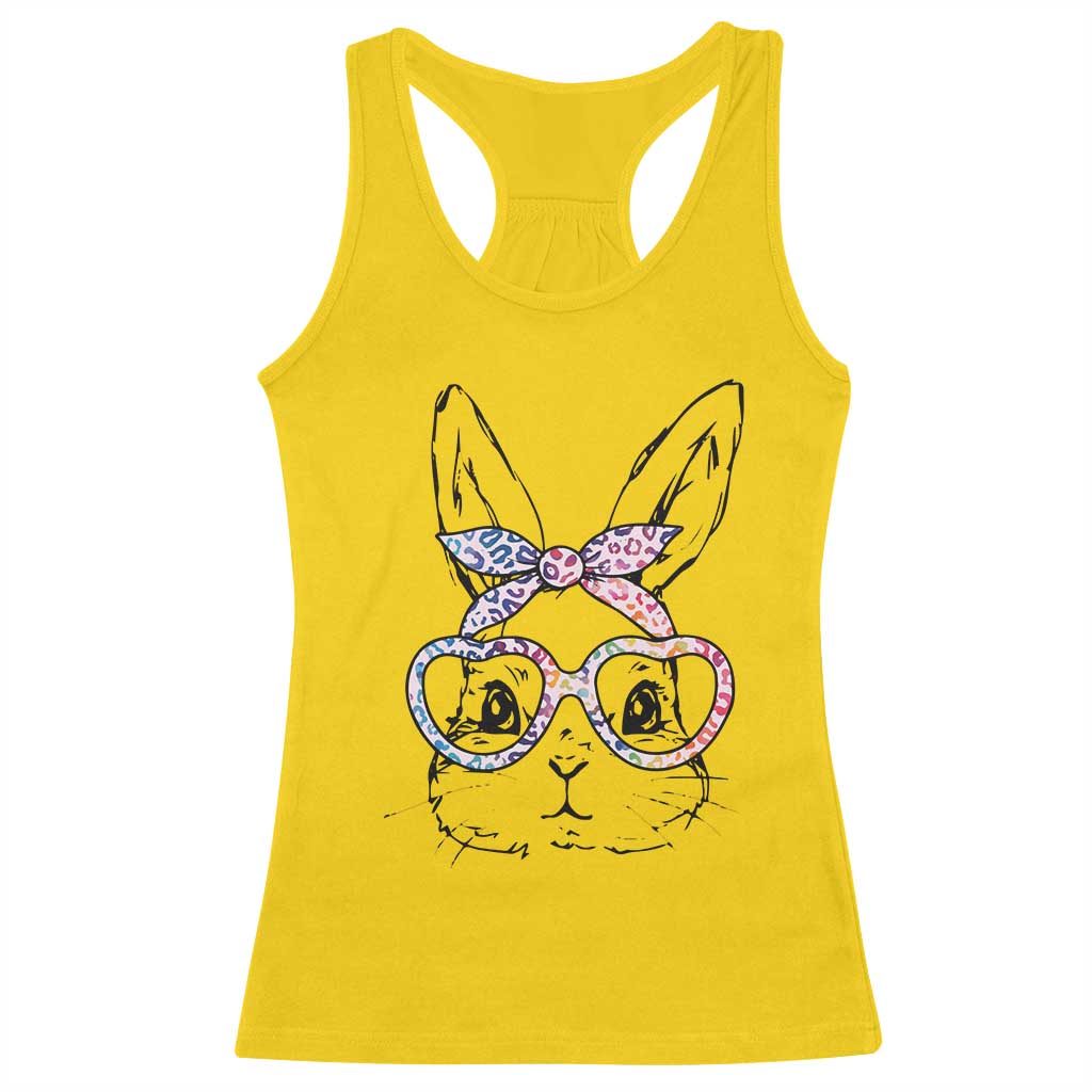 Easter Day Bunny Rabbit Face Tie Dye Glasses Racerback Tank Top TS11 Daisy Print Your Wear