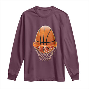 Funny Easter Egg Basketball Sport Lover Long Sleeve Shirt TS11 Maroon Print Your Wear