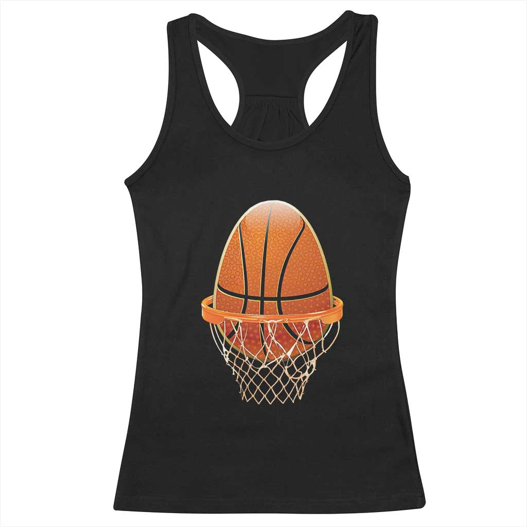 Funny Easter Egg Basketball Sport Lover Racerback Tank Top TS11 Black Print Your Wear