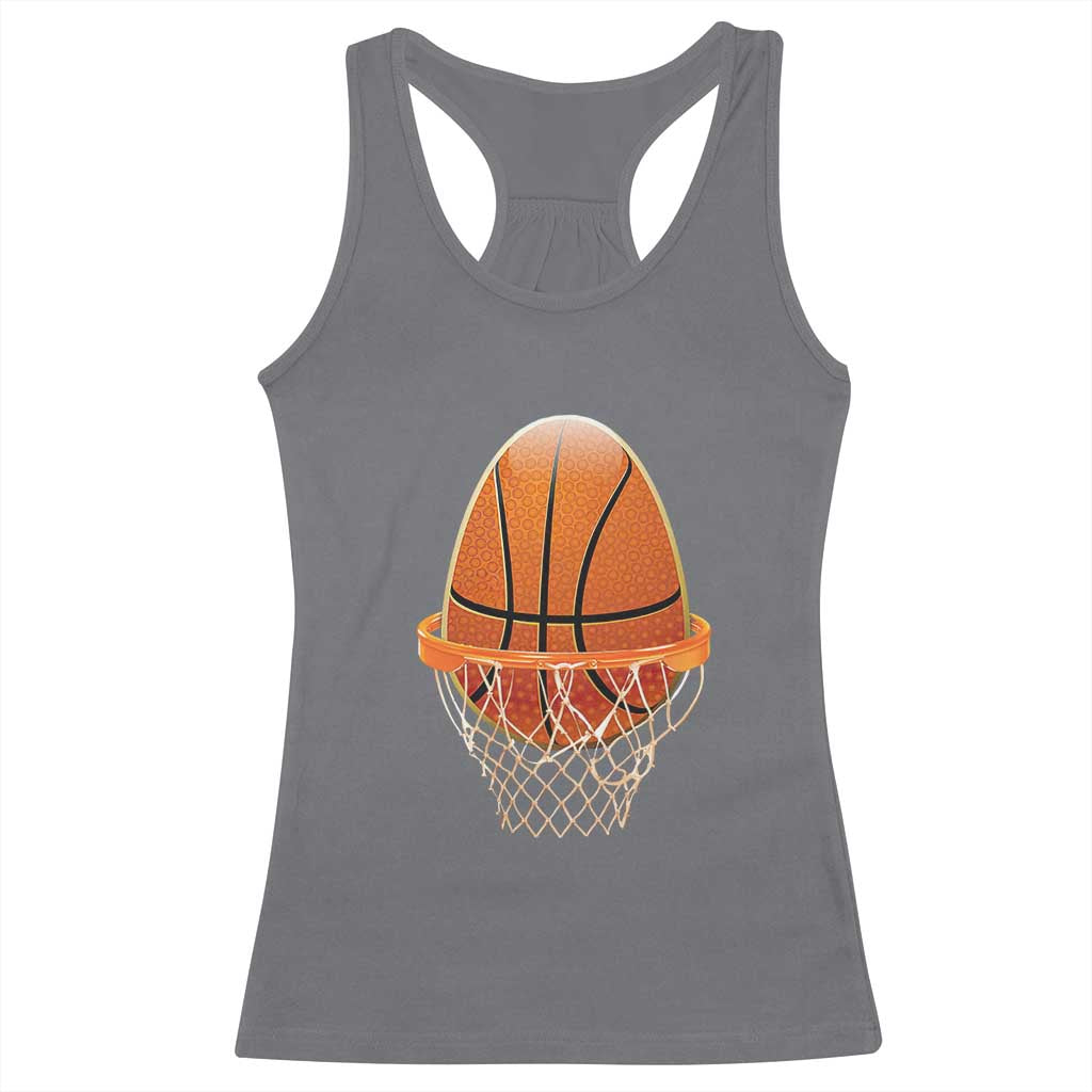 Funny Easter Egg Basketball Sport Lover Racerback Tank Top TS11 Charcoal Print Your Wear