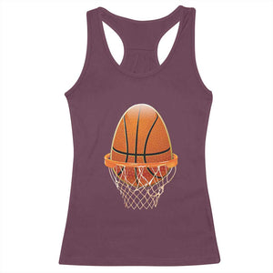 Funny Easter Egg Basketball Sport Lover Racerback Tank Top TS11 Maroon Print Your Wear