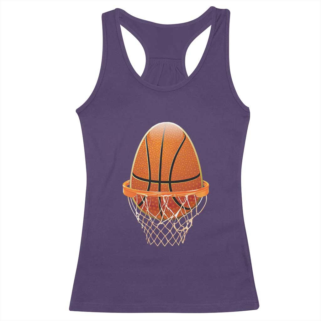 Funny Easter Egg Basketball Sport Lover Racerback Tank Top TS11 Purple Print Your Wear