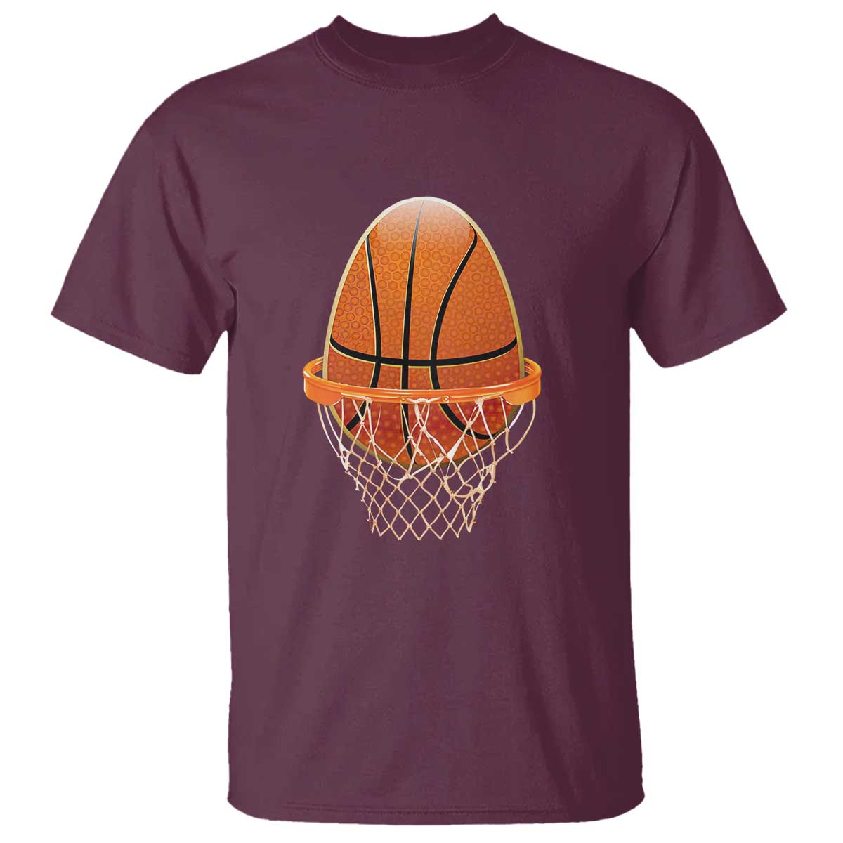 Funny Easter Egg Basketball Sport Lover T Shirt TS11 Maroon Print Your Wear