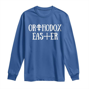 Orthodox Easter Orthodox Christian Faith Jesus Cross Long Sleeve Shirt TS11 Royal Blue Print Your Wear