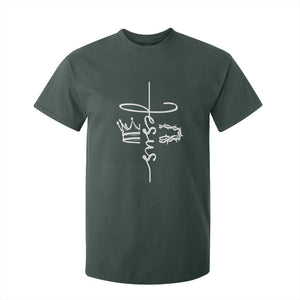Jesus Christian Lord & Savior Crown of Thorns T Shirt For Kid TS11 Dark Forest Green Print Your Wear