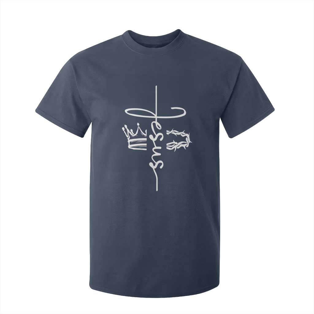 Jesus Christian Lord & Savior Crown of Thorns T Shirt For Kid TS11 Navy Print Your Wear