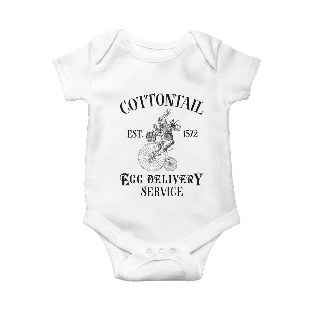 Funny Easter Day Cottontail Egg Delivery Service Baby Onesie Bunny Rabbit TS11 White Print Your Wear