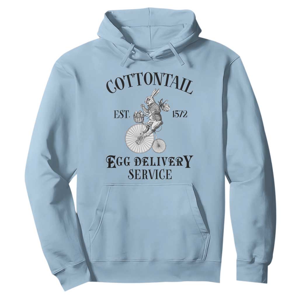 Funny Easter Day Cottontail Egg Delivery Service Hoodie Bunny Rabbit TS11 Light Blue Print Your Wear