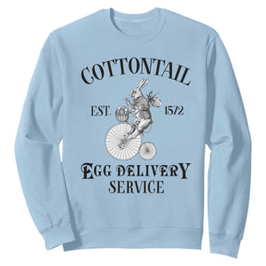 Funny Easter Day Cottontail Egg Delivery Service Sweatshirt Bunny Rabbit TS11 Light Blue Print Your Wear