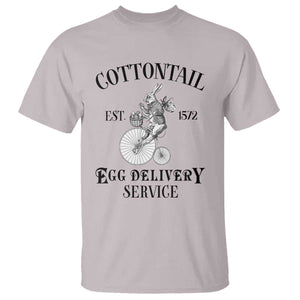 Funny Easter Day Cottontail Egg Delivery Service T Shirt Bunny Rabbit TS11 Ice Gray Print Your Wear
