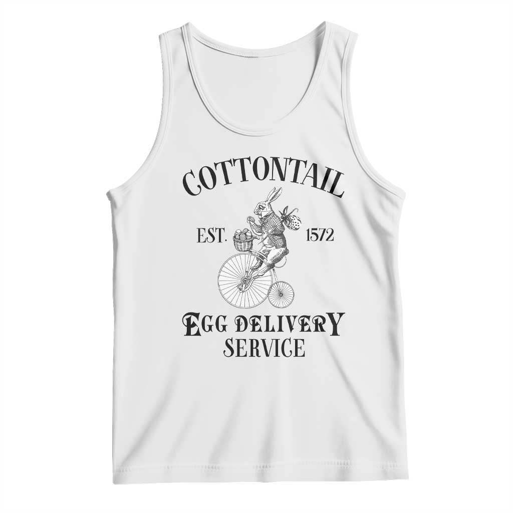 Funny Easter Day Cottontail Egg Delivery Service Tank Top Bunny Rabbit TS11 White Print Your Wear