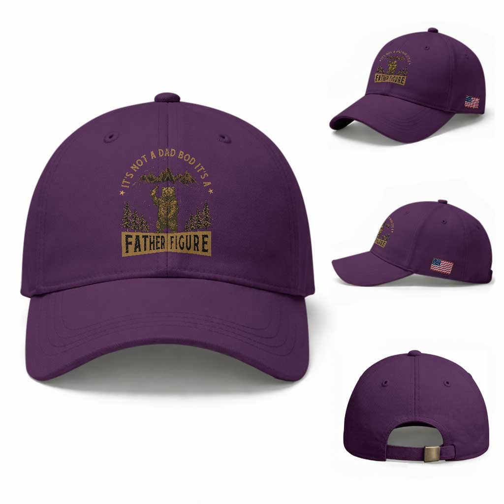 Funny It's Not A Dad Bod It's A Father Figure Baseball Cap Bear Beer Father's Day TS11 Baseball Cap Universal Fit Purple Print Your Wear