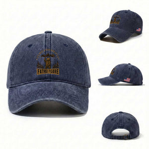 Funny It's Not A Dad Bod It's A Father Figure Washed Cotton Baseball Cap Bear Beer Father's Day TS11 Washed Cap Universal Fit Navy Print Your Wear