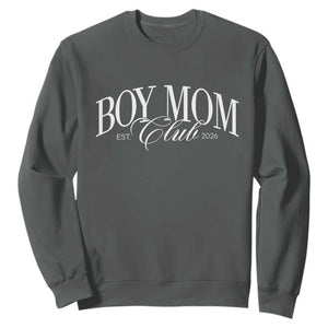 Boy Mom Club 2026 Sweatshirt Funny Mother's Day Gift TS11 Dark Heather Print Your Wear