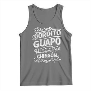 Gordito Guapo y Chingon Tank Top Funny Mexican Spanish Saying TS11 Black Heather Print Your Wear