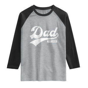 Dad Est 2026 Raglan Shirt Funny New Dad Baby Announcement TS11 Heather Gray Black Print Your Wear