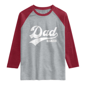 Dad Est 2026 Raglan Shirt Funny New Dad Baby Announcement TS11 Heather Gray Heather Red Print Your Wear