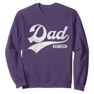 Dad Est 2026 Sweatshirt Funny New Dad Baby Announcement TS11 Purple Print Your Wear