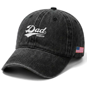 Dad Est 2026 Washed Cotton Baseball Cap Funny New Dad Baby Announcement TS11 Print Your Wear