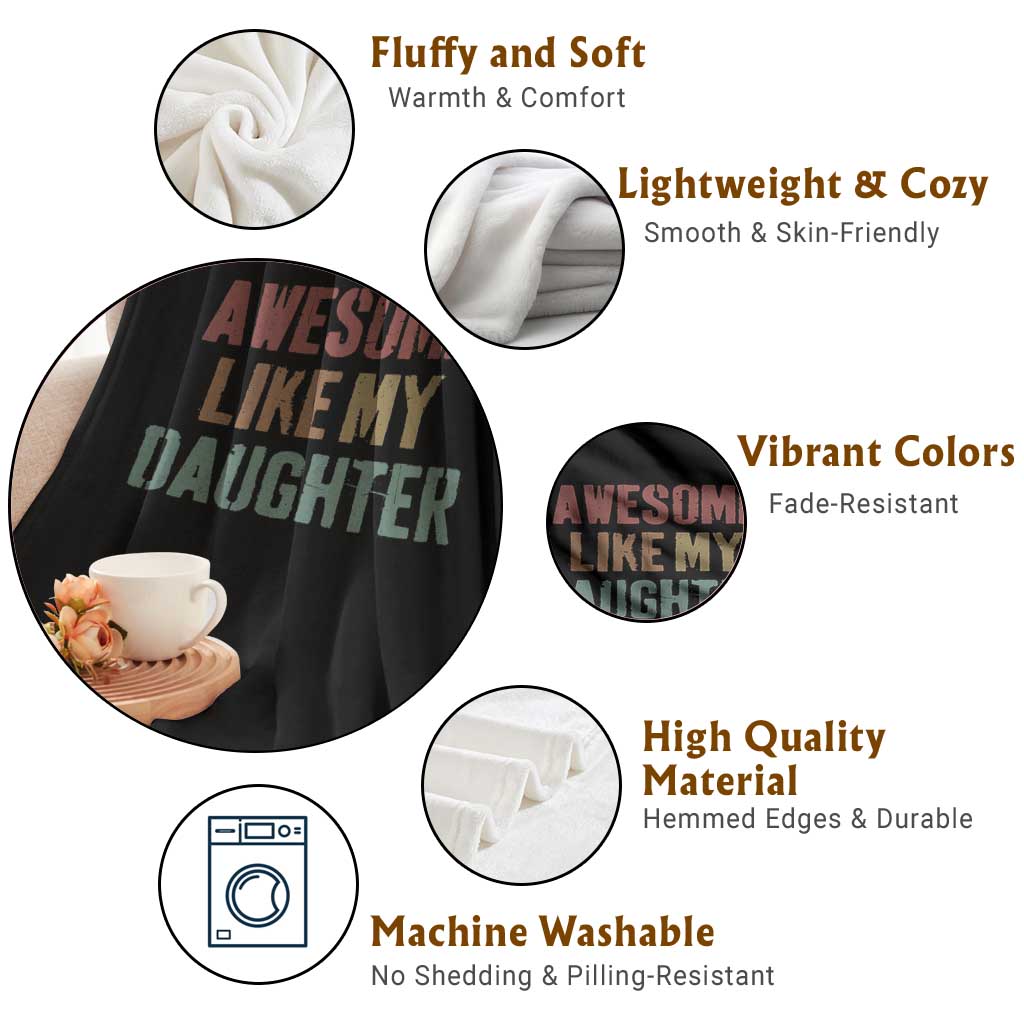 Awesome Like My Daughter Throw Blanket Funny Proud Dad Mom TS11 Print Your Wear