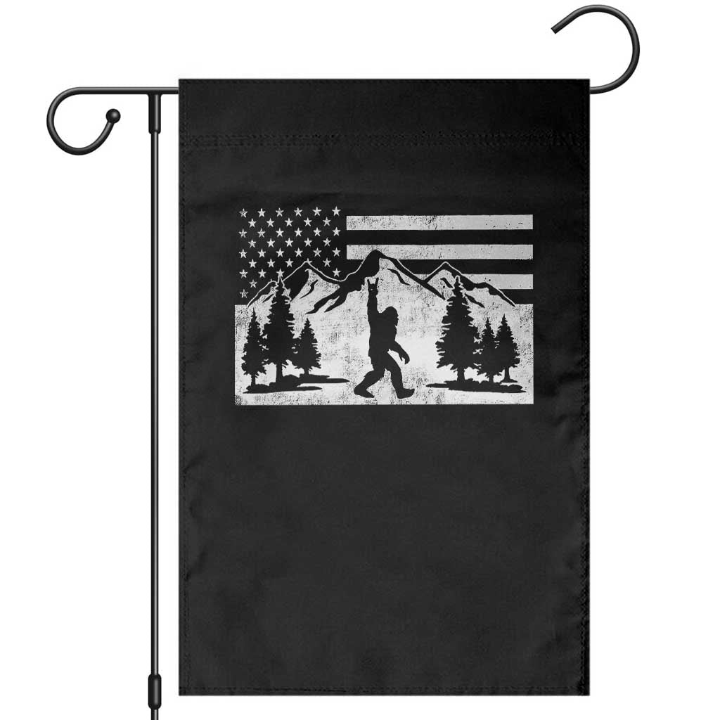 Patriotic Bigfoot American Flag in Forest Garden Flag TS11 Black Print Your Wear