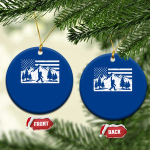 Patriotic Bigfoot American Flag in Forest Ceramic Ornament TS11 1pc Blue Print Your Wear