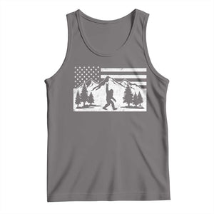 Patriotic Bigfoot American Flag in Forest Tank Top TS11 Deep Heather Print Your Wear