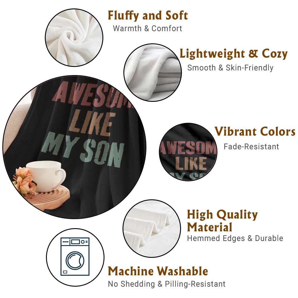 Awesome Like My Son Throw Blanket Funny Proud Dad Mom TS11 Print Your Wear