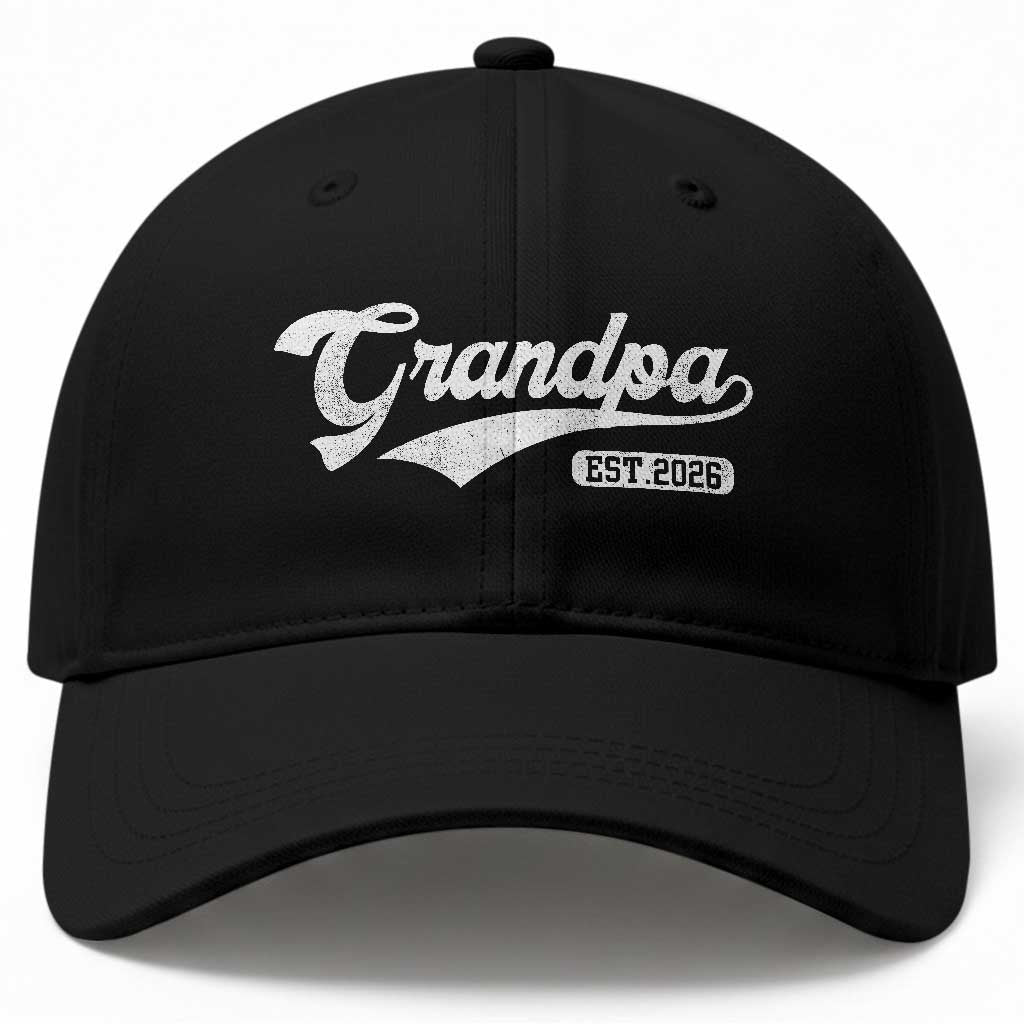 Grandpa Est 2026 Baseball Cap New Grandpa Paternity Father's Day TS11 Print Your Wear