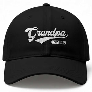 Grandpa Est 2026 Baseball Cap New Grandpa Paternity Father's Day TS11 Print Your Wear