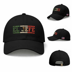 El Jefe Baseball Cap Funny Mexican Boss Spanish Slang TS11 Baseball Cap Universal Fit Black Print Your Wear