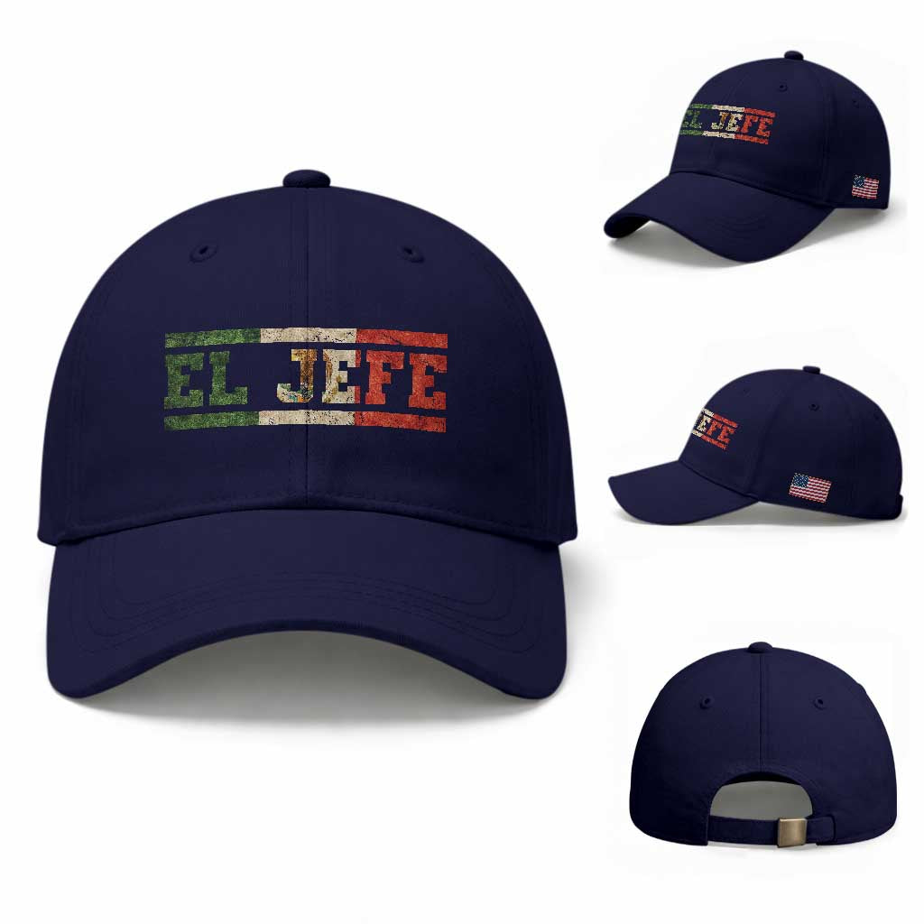 El Jefe Baseball Cap Funny Mexican Boss Spanish Slang TS11 Baseball Cap Universal Fit Dark Blue Print Your Wear