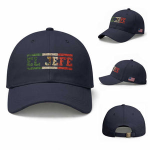 El Jefe Baseball Cap Funny Mexican Boss Spanish Slang TS11 Baseball Cap Universal Fit Navy Print Your Wear