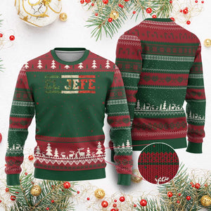 El Jefe Ugly Christmas Sweater Funny Mexican Boss Spanish Slang TS11 Red Green Print Your Wear