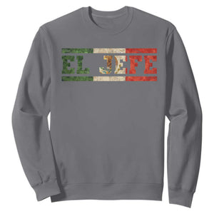 El Jefe Sweatshirt Funny Mexican Boss Spanish Slang TS11 Charcoal Print Your Wear
