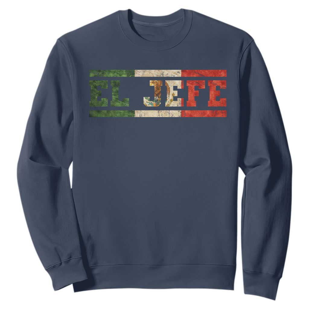 El Jefe Sweatshirt Funny Mexican Boss Spanish Slang TS11 Navy Print Your Wear
