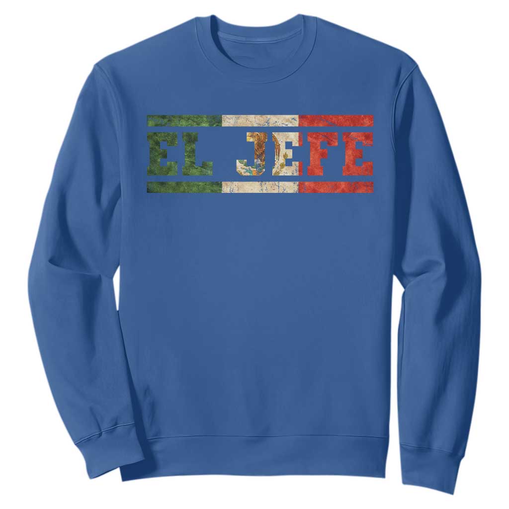 El Jefe Sweatshirt Funny Mexican Boss Spanish Slang TS11 Royal Blue Print Your Wear