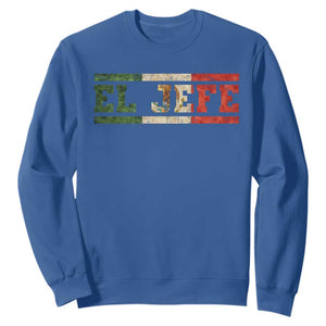 El Jefe Sweatshirt Funny Mexican Boss Spanish Slang TS11 Royal Blue Print Your Wear