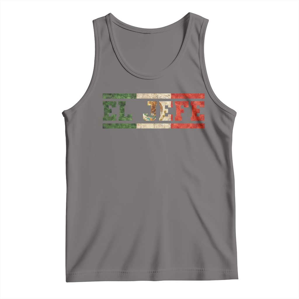 El Jefe Tank Top Funny Mexican Boss Spanish Slang TS11 Deep Heather Print Your Wear