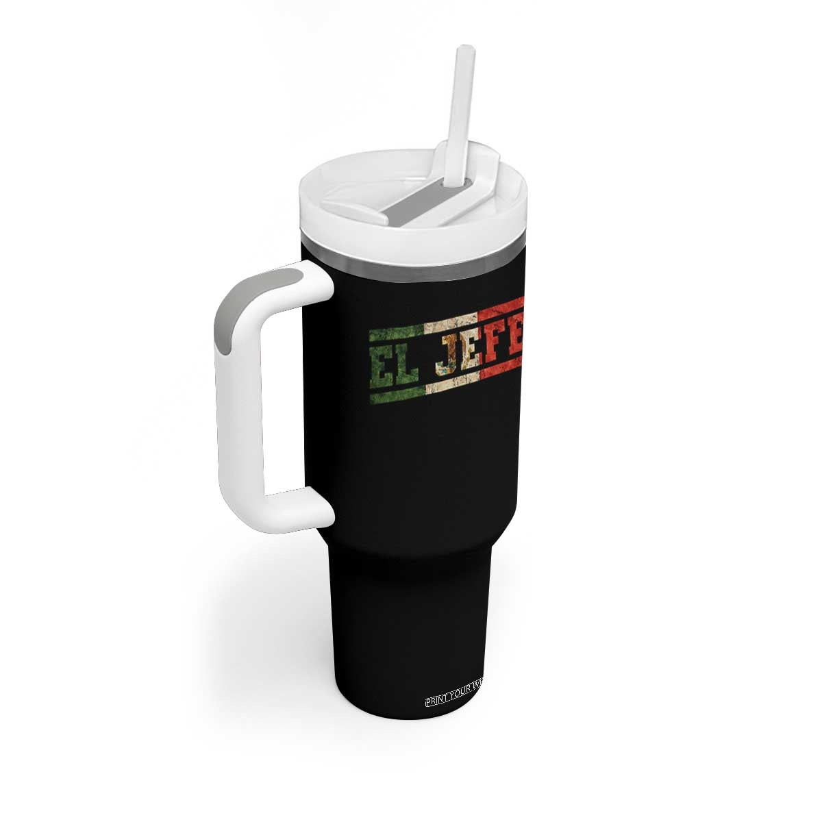 El Jefe Tumbler With Handle Funny Mexican Boss Spanish Slang TS11 Print Your Wear