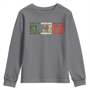 El Jefe Youth Sweatshirt Funny Mexican Boss Spanish Slang TS11 Charcoal Print Your Wear