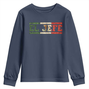 El Jefe Youth Sweatshirt Funny Mexican Boss Spanish Slang TS11 Navy Print Your Wear