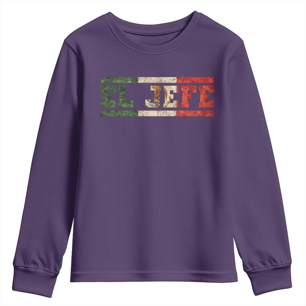 El Jefe Youth Sweatshirt Funny Mexican Boss Spanish Slang TS11 Purple Print Your Wear