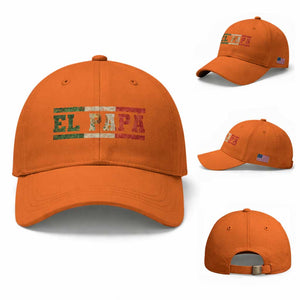 El Papa Funny Mexican Dad Baseball Cap Mexico Vintage Flag Father's Day TS11 Baseball Cap Universal Fit Orange Print Your Wear