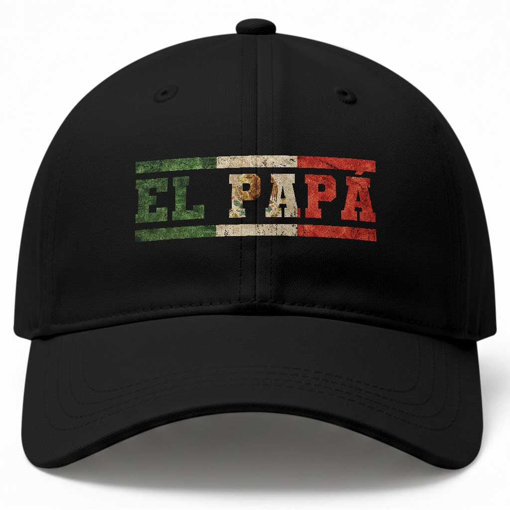 El Papa Funny Mexican Dad Baseball Cap Mexico Vintage Flag Father's Day TS11 Print Your Wear