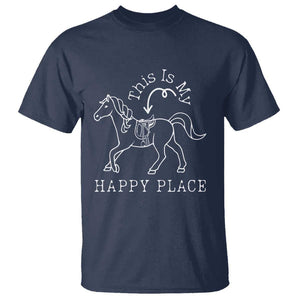 Horse Lover T Shirt This Is My Happy Place Horseback Riding Equestrian TS11 Navy Print Your Wear